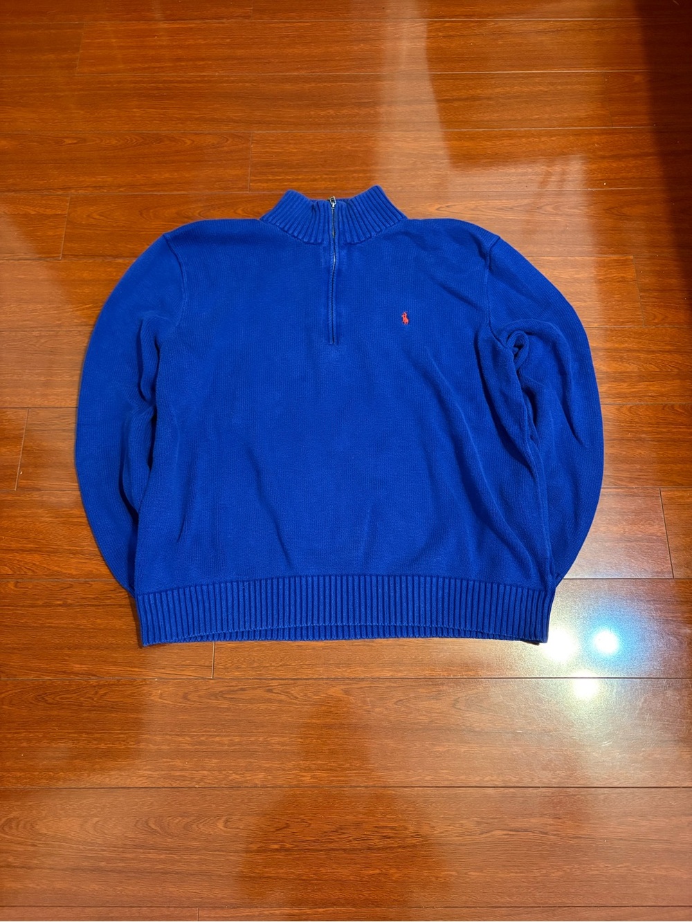 Men’s Polo Ralph Lauren Blue Quarter Zip Casual Preppy Size Large